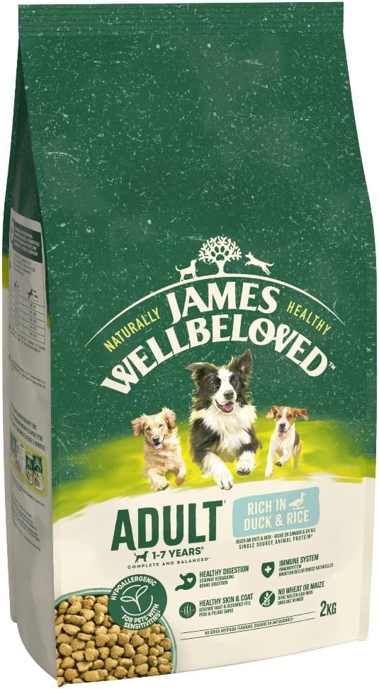 James Wellbeloved Dog Adult Hypoallergenic Dry Food Duck and Rice 2 kg
