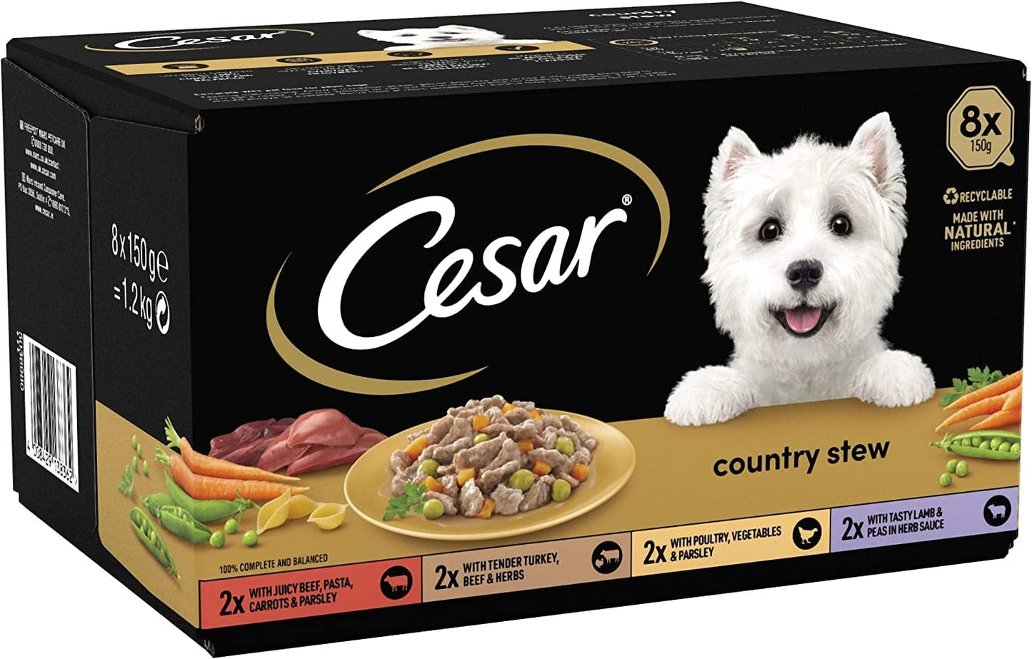 Cesar Country Stew Adult Wet Dog Food, Special Selection, Pack of 3 (3 x 8 Trays x 150 g)