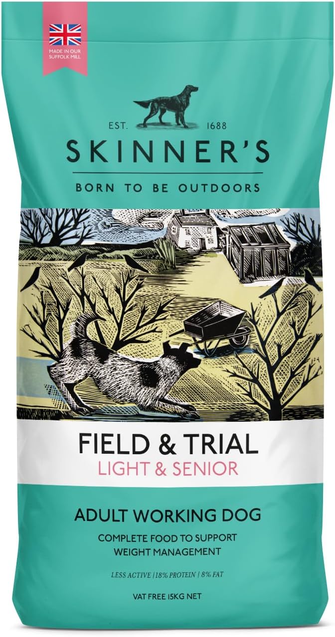 Skinner’s Field & Trial Light & Senior – Complete Dry Dog Food, Ideal for Older, Overweight or Less Active Dogs, 15kg