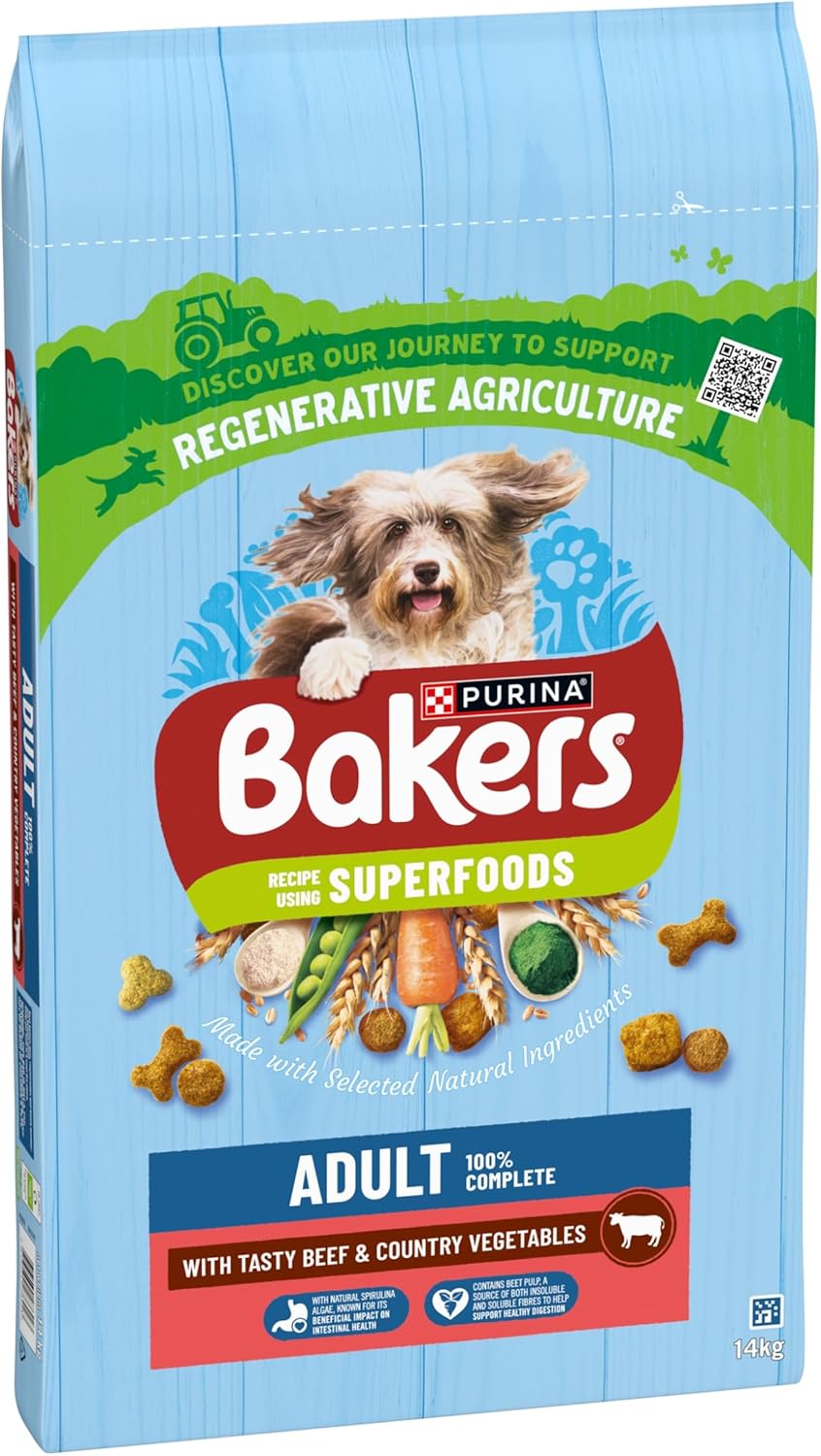 Bakers Complete Beef & Veg Adult Dog Food - 14kg