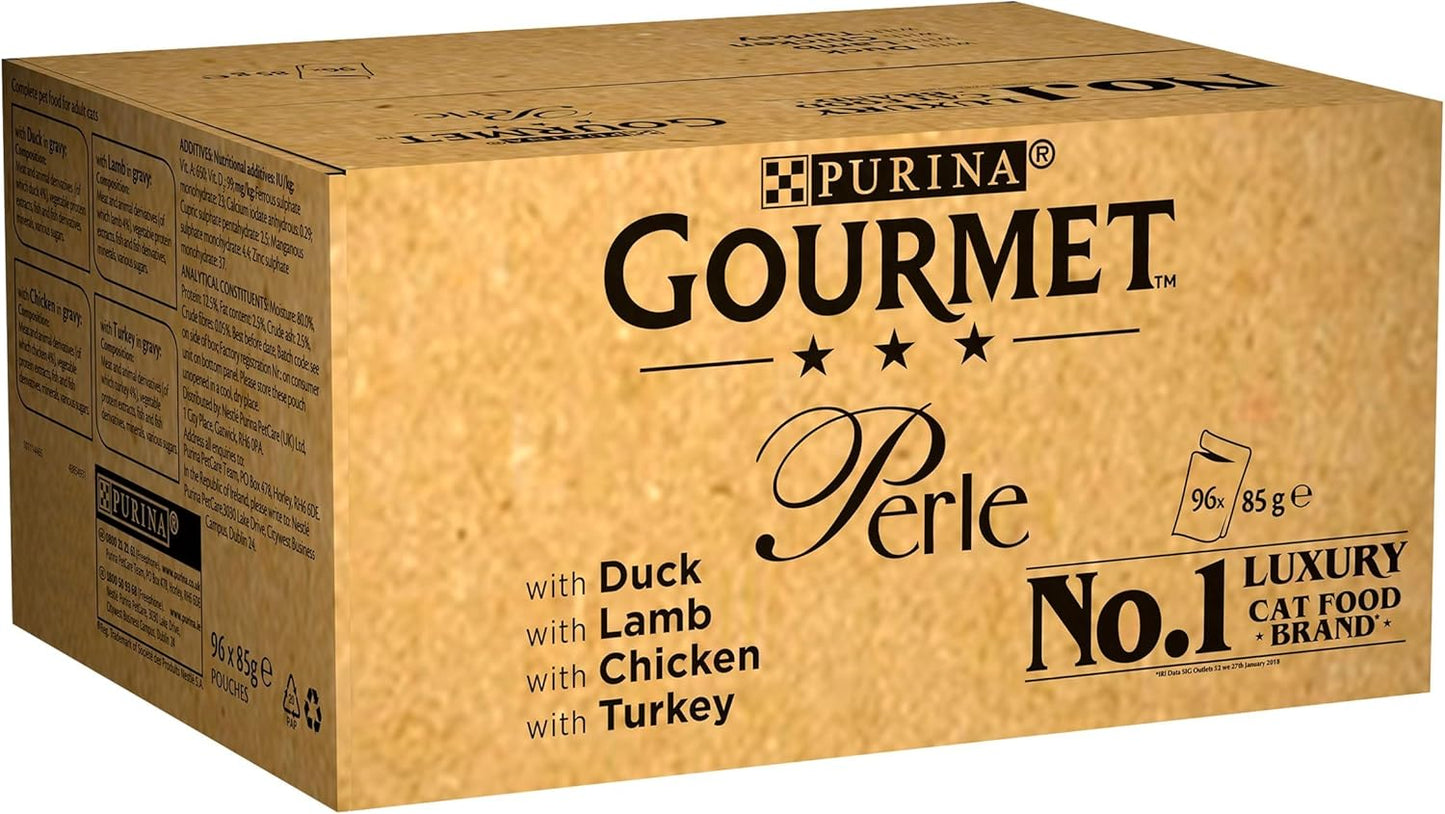 Gourmet Perle Chef's Collection In Gravy (Turkey, Chicken, Duck, Lamb) 96X85g