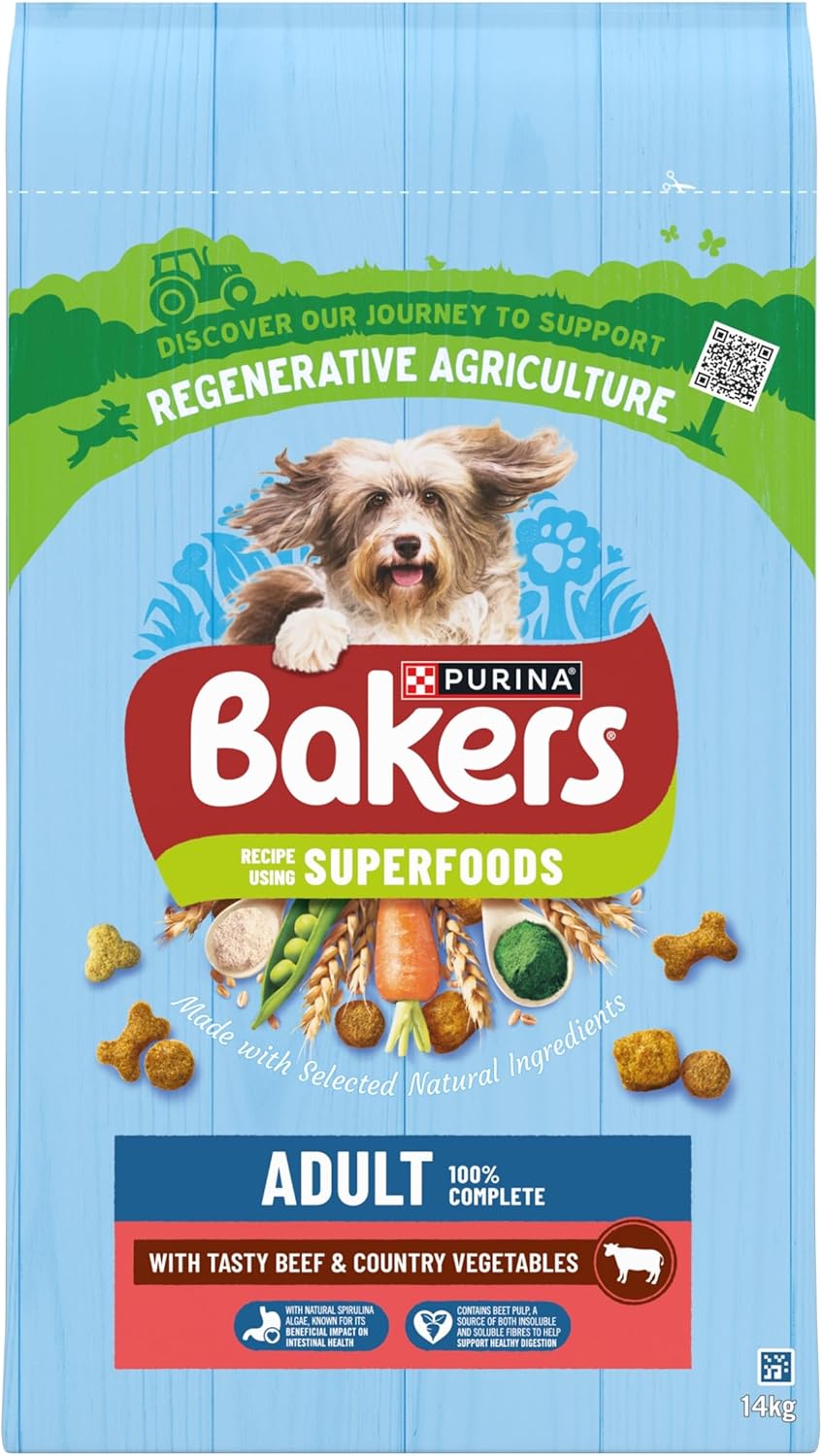 Bakers Complete Beef & Veg Adult Dog Food - 14kg