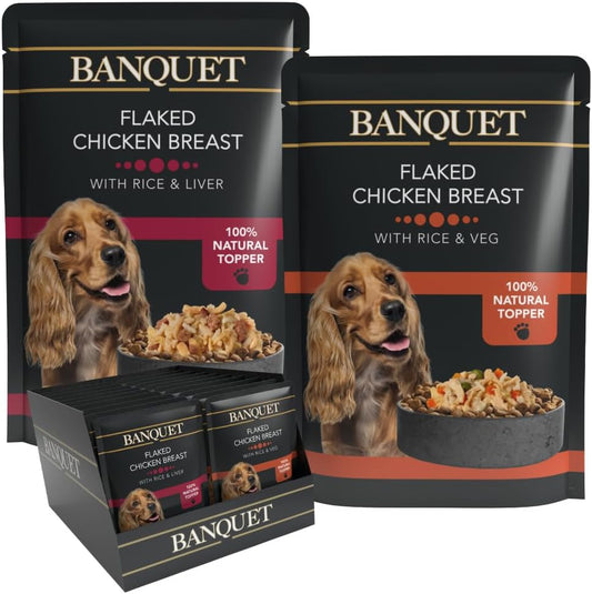HiLife Banquet - Wet Dog Food - Flaked Chicken Breast, Rice, Liver, Veg - 100% Natural Ingredients, 100 g (Pack of 30)