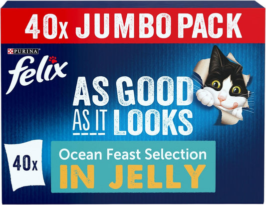 FELIX As Good As it Looks Ocean Feasts Wet Cat Food 40x85g
